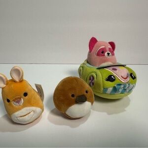 Squishville set - 3 characters plus car